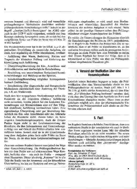 Vorschauseite 4: Die webbasierte klinische Arzneimittelprüfung — Zugleich ein Beitrag zur Schriftlichkeit der Einwilligung gemäß § 40 Abs. 1 S. 3 Nr. 3 lit. b) AMG