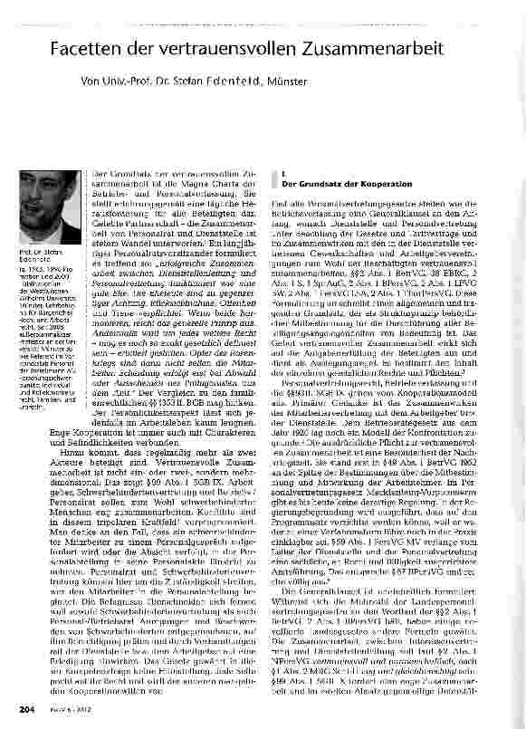 Vorschauseite 1: Facetten der vertrauensvollen Zusammenarbeit