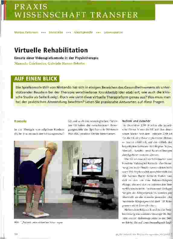 Vorschauseite 1: Virtuelle Rehabilitation