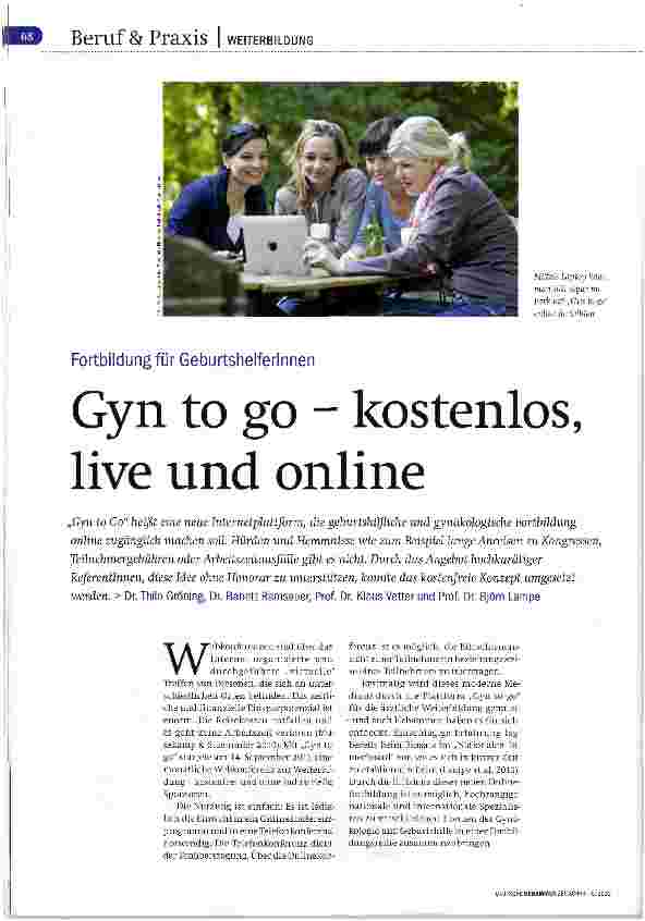 Vorschauseite 1: Gyn to go - kostenlos, live und online