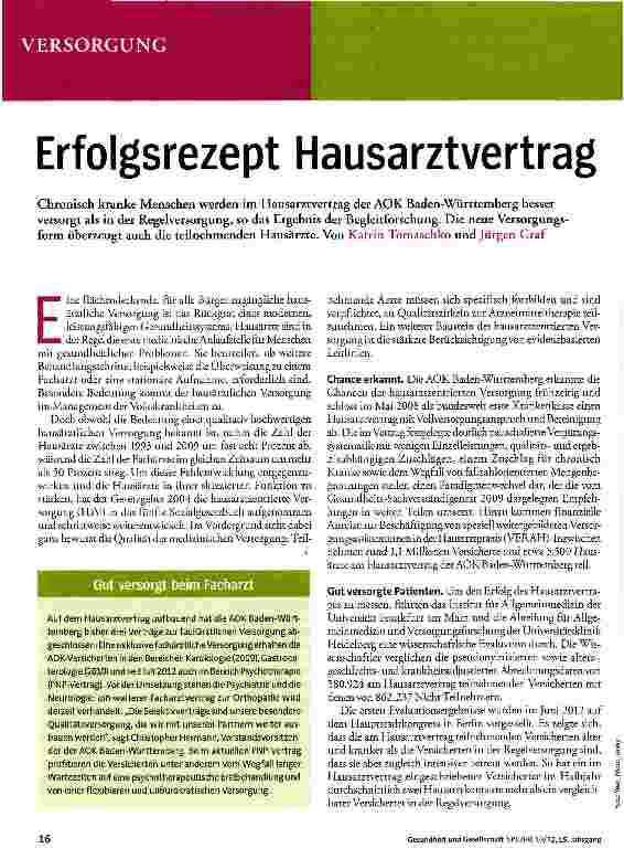 Vorschauseite 1: Erfolgsrezept Hausarztvertrag