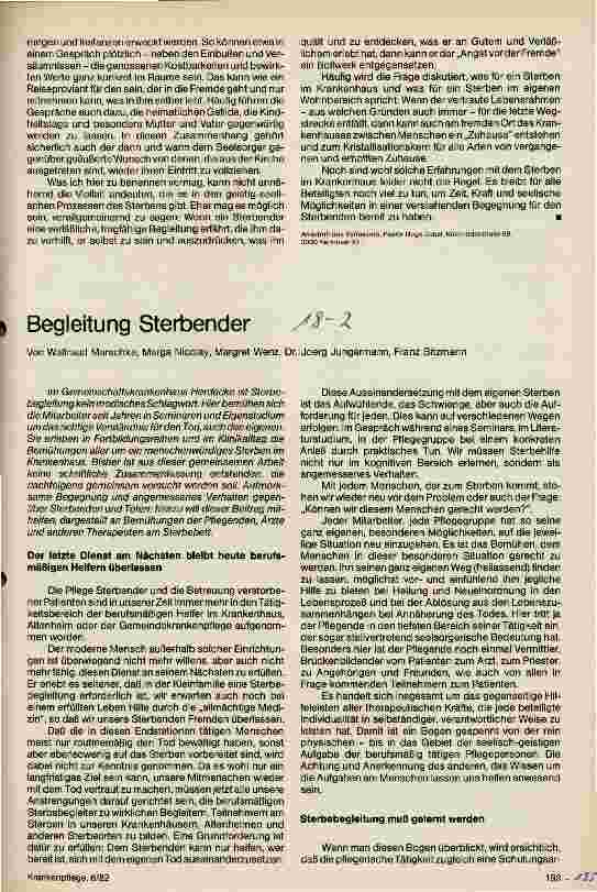 Vorschauseite 1: Begleitung Sterbender