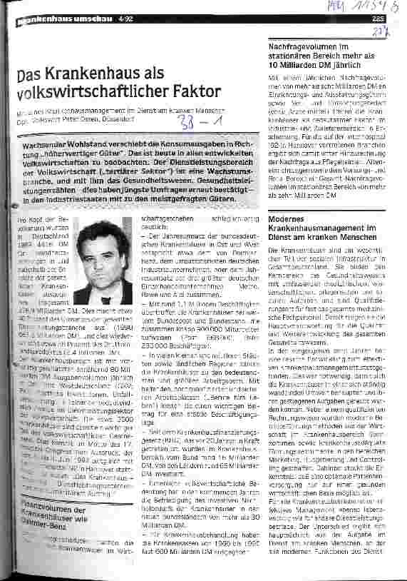 Vorschauseite 1: Das Krankenhaus als volkswirtschaftlicher Faktor Modernes Krankenhausmanagement im Dienst am kranken Menschen
