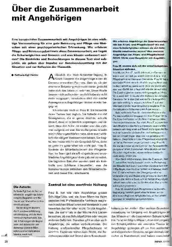 Vorschauseite 1: Über die Zusammenarbeit mit Angehörigen