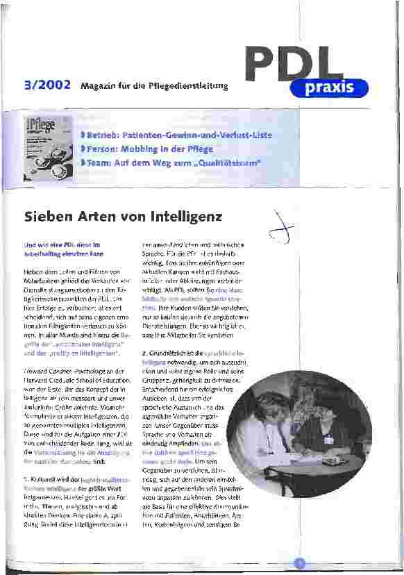 Vorschauseite 1: PDL praxis Magazin für die Pflegedienstleitung