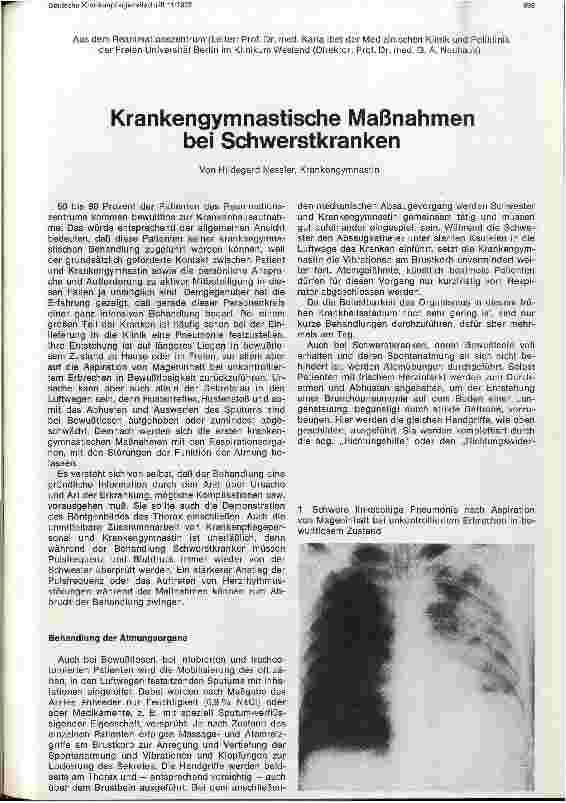 Vorschauseite 1: Krankengymnastische Maßnahmen bei Schwerstkranken