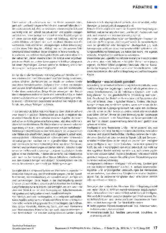 Vorschauseite 2: Hochbegabte Kinder: Stärken, Schwächen, Förderund Therapiebedarf Teil 1