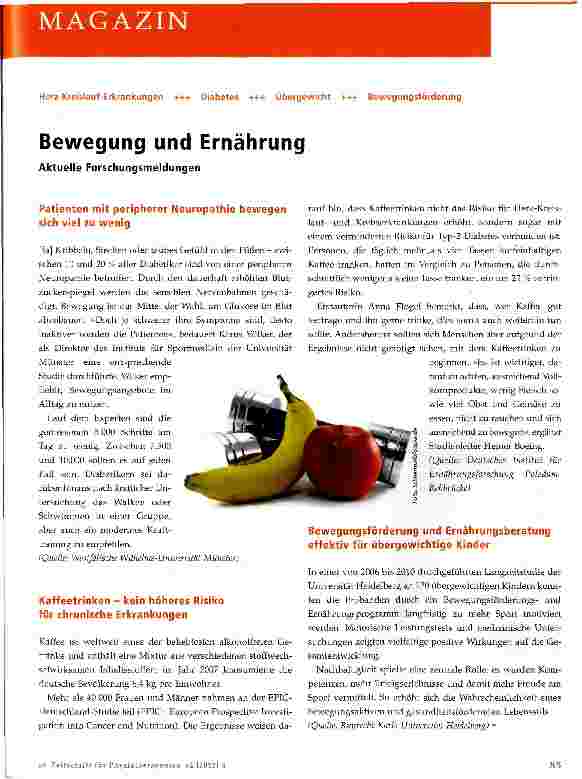 Vorschauseite 1: Bewegung und Ernährung