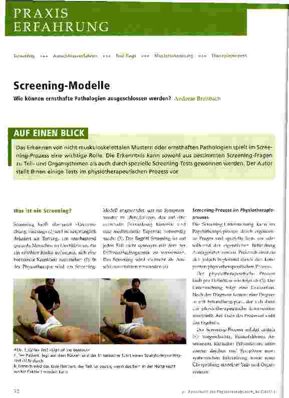 Vorschauseite 1: Screening-Modelle