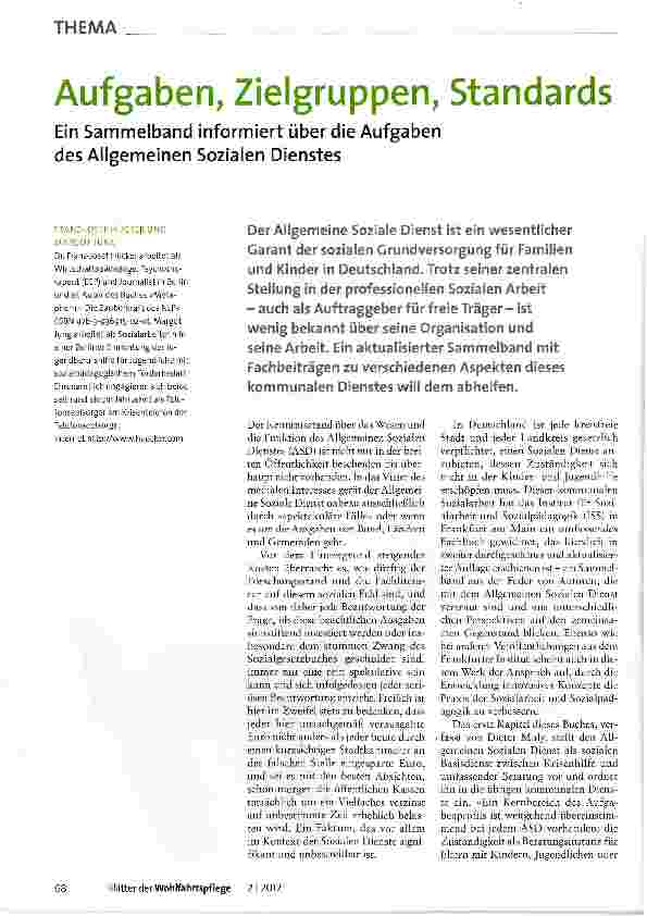 Vorschauseite 1: Aufgaben, Zielgruppen, Standards