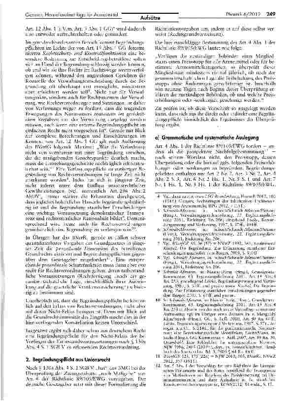 Vorschauseite 2: Begründungszwang und Korrekturpflicht von Herstellerabschlägen für Arzneimittel