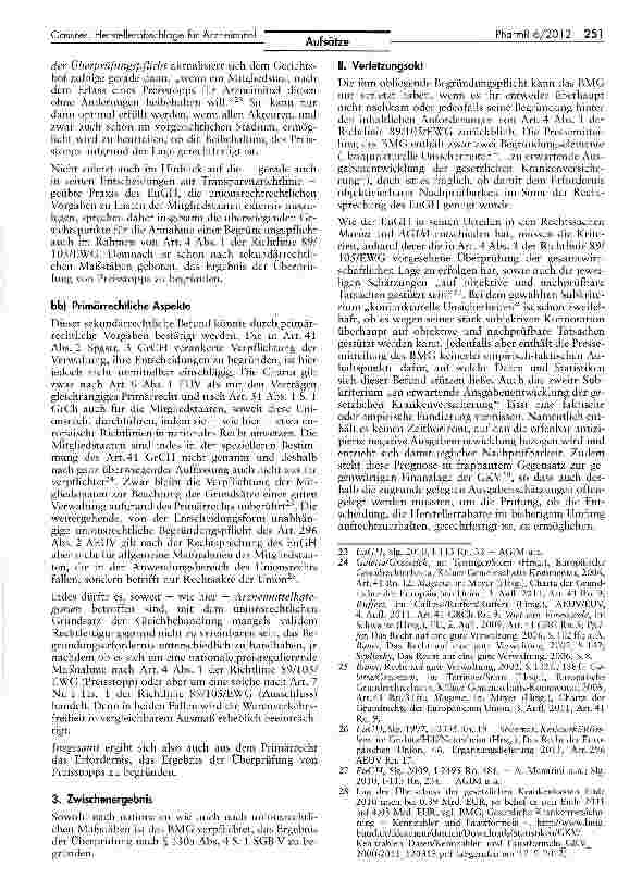 Vorschauseite 4: Begründungszwang und Korrekturpflicht von Herstellerabschlägen für Arzneimittel