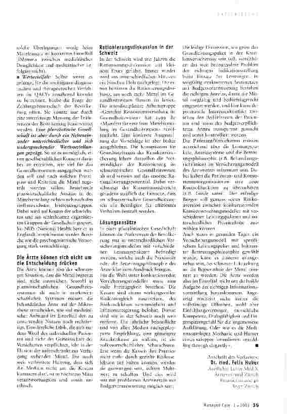 Vorschauseite 2: Rationierung -Gedanken zum neuen Buch von Jürg H. Sommer