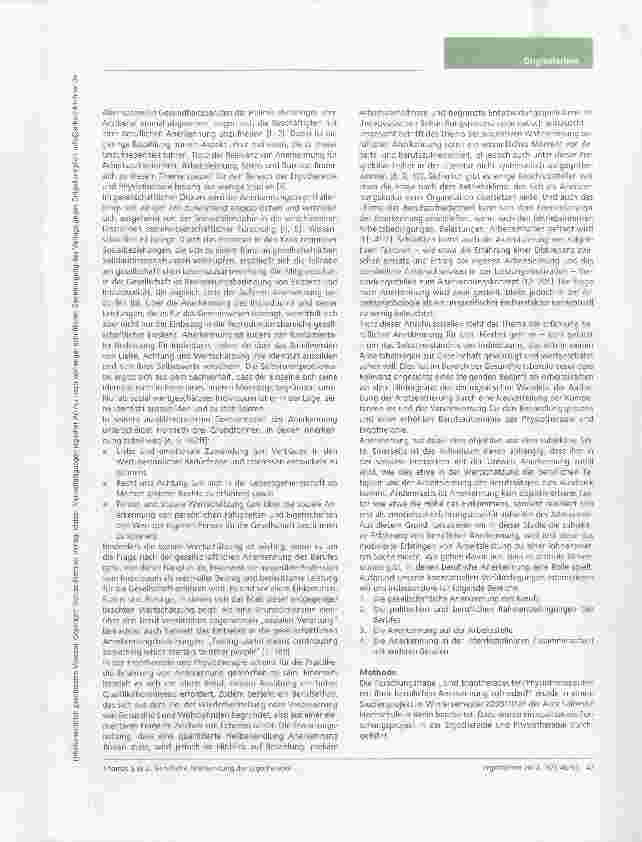 Vorschauseite 2: Berufliche Anerkennung der Ergotherapie und Physiotherapie aus Sicht von Berufsangehörigen
