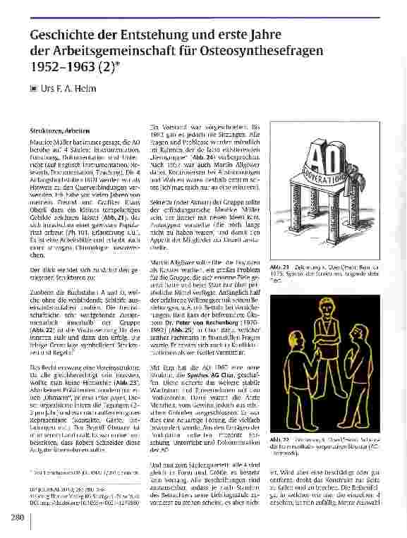 Vorschauseite 1: Geschichte der Entstehung und erste Jahre der Arbeitsgemeinschaft für Osteosynthesefragen 1952-1963 (2)*