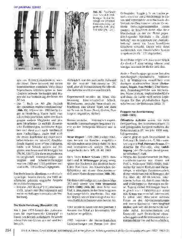 Vorschauseite 5: Geschichte der Entstehung und erste Jahre der Arbeitsgemeinschaft für Osteosynthesefragen 1952-1963 (2)*