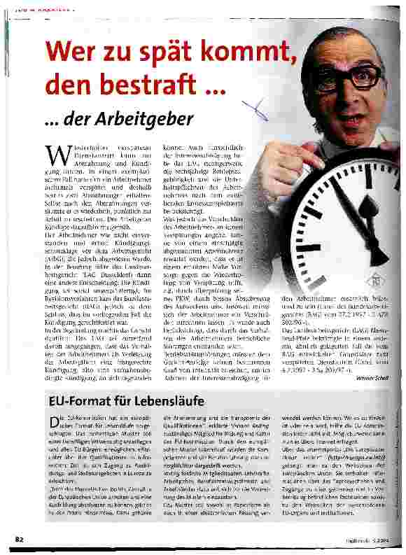 Vorschauseite 1: Wer zu spät kommt, den bestraft ... der Arbeitgeber