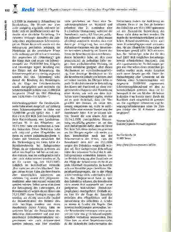 Vorschauseite 2: Pflegeeinrichtungen müssen durch geeignetes Qualitätsmanagement sicherstellen, dass Pflegefehler vermieden werden