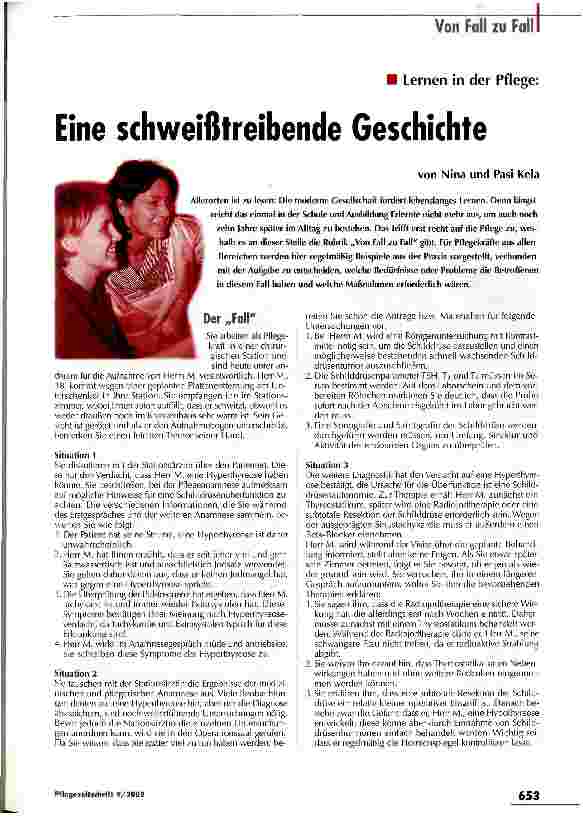 Vorschauseite 1: Eine schweißtreibende Geschichte Lernen in der Pflege