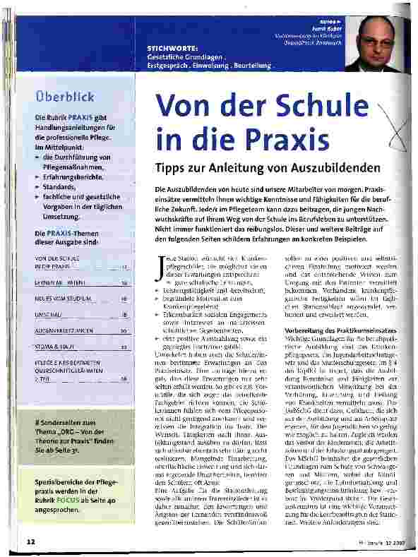 Vorschauseite 1: Von der Schule in die Praxis