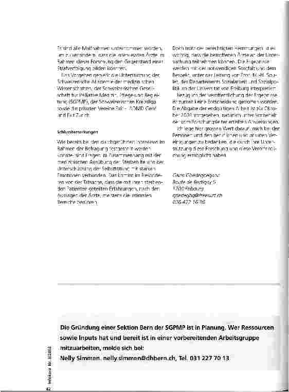 Vorschauseite 4: Die Beziehung der schweizerischen Ärztinnen und Ärzte zur Sterbehilfe