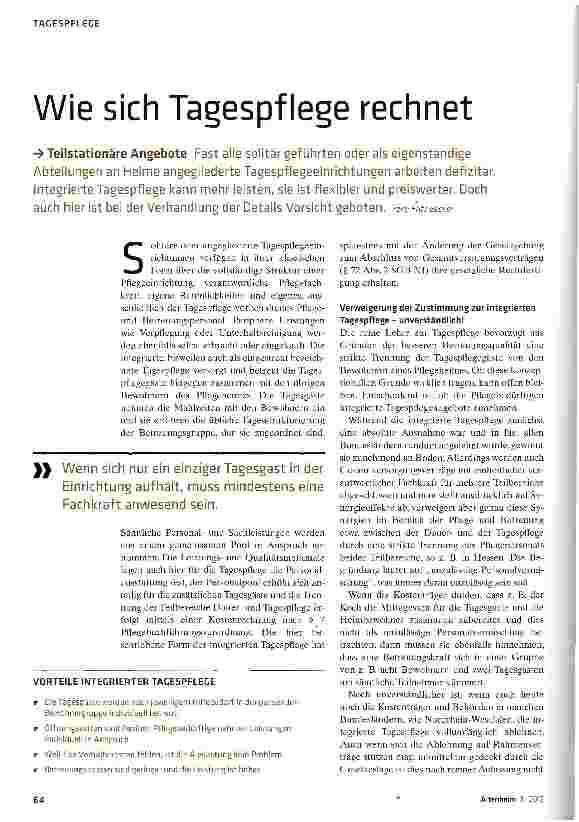 Vorschauseite 1: Wie sich Tagespflege rechnet