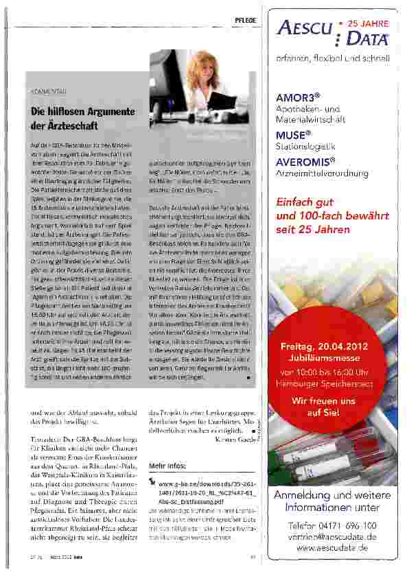 Vorschauseite 2: Kliniken in Katerstimmung