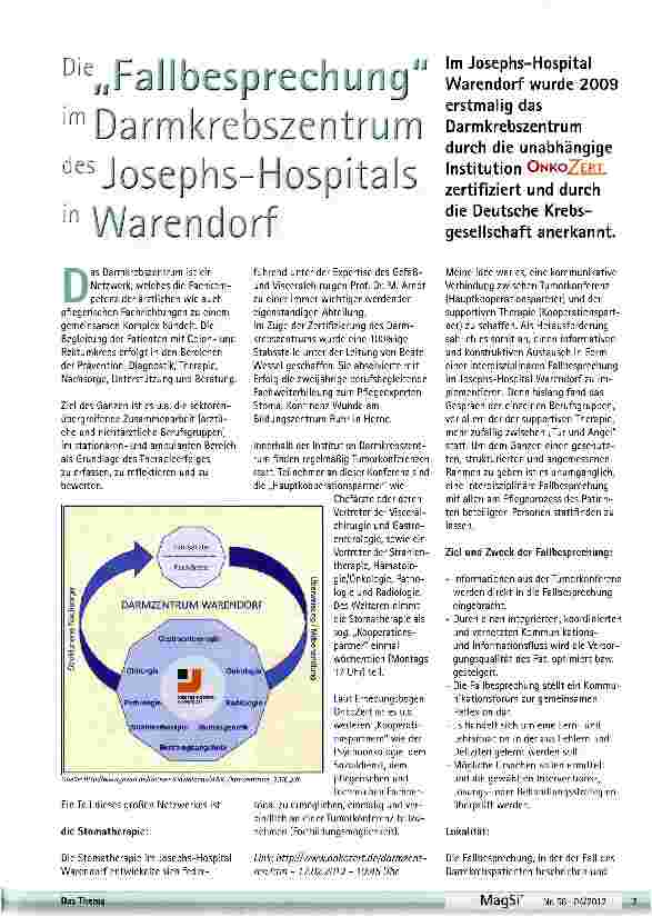 Vorschauseite 1: Fallbesprechung Darmkrebszentrum Josephs-Hositals Warendorf