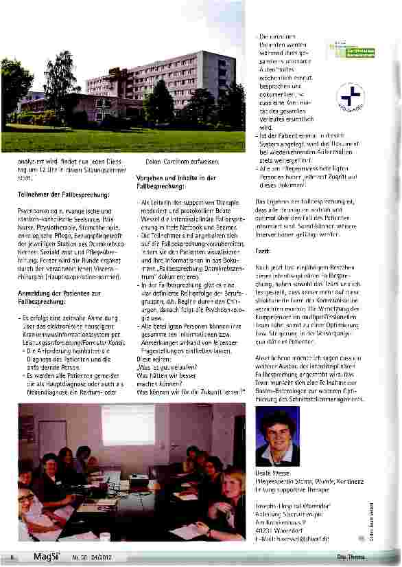 Vorschauseite 2: Fallbesprechung Darmkrebszentrum Josephs-Hositals Warendorf