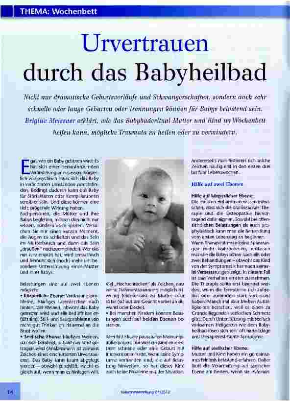 Vorschauseite 1: Urvertrauen durch das Babyheilbad
