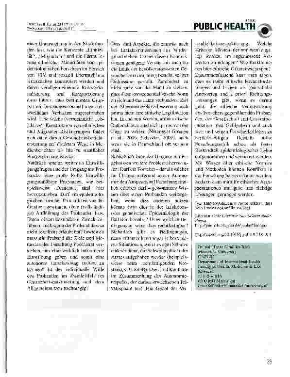 Vorschauseite 2: Ethische Aspekte epidemiologischer Forschung