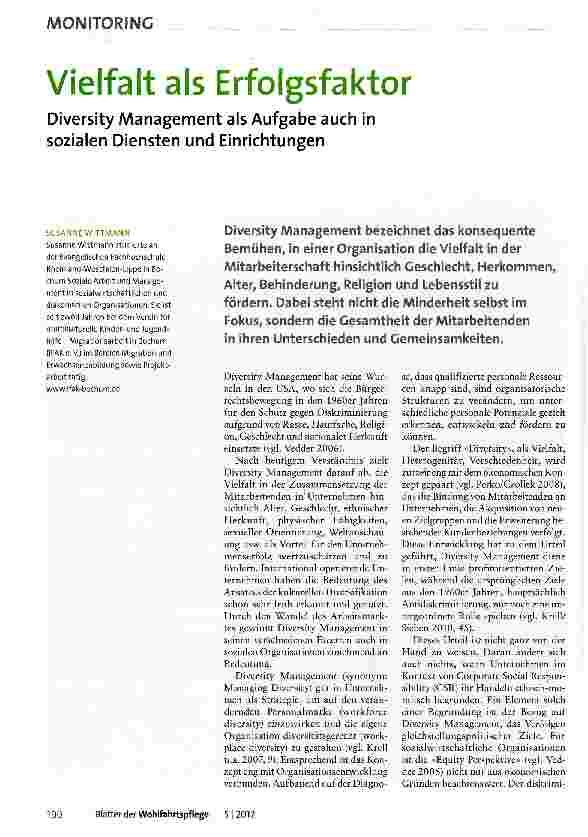 Vorschauseite 1: Vielfalt als Erfolgsfaktor