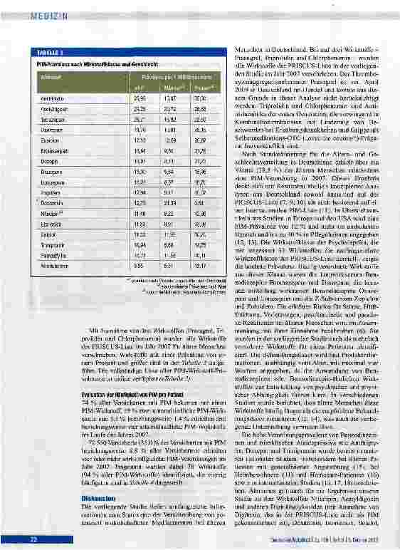 Vorschauseite 4: Ärztliche Verordnungen von potenziell inadäquater Medikation bei Älteren