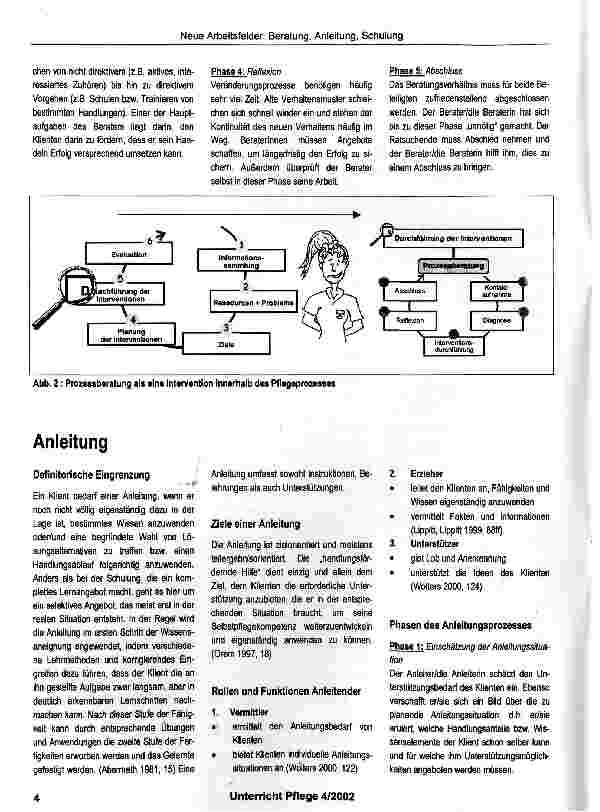 Vorschauseite 3: Neue Arbeitsfelder in der Pflegeeine definitorische Klärung von Beratung, Anleitung und Schulung