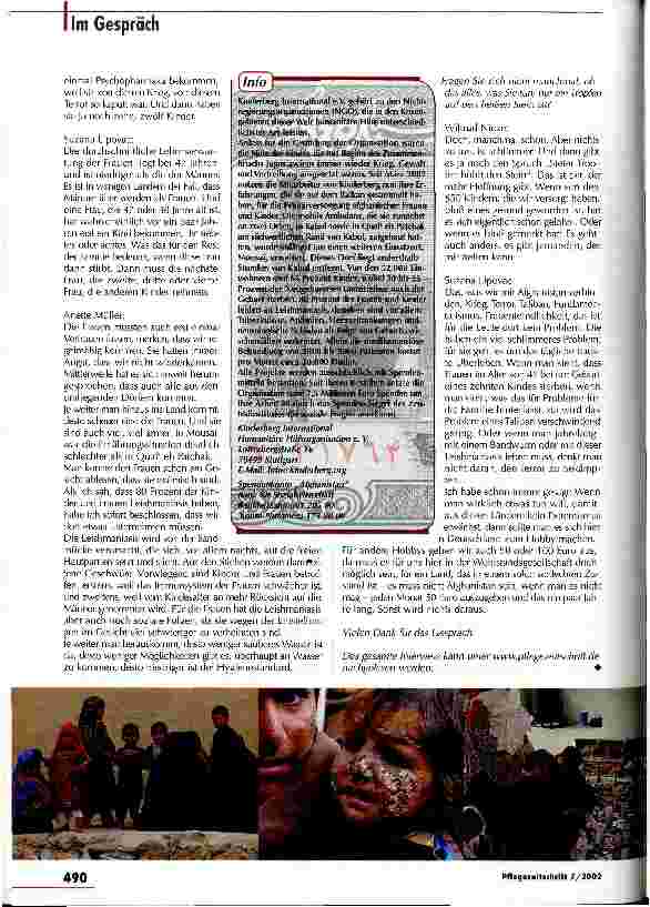 Vorschauseite 2: Auf der Suche nach der verlorenen Lebenszeit Nothilfe in Afghanistan