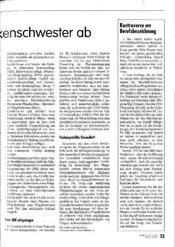 Vorschauseite 2: Die Pflegefachfrau löst die Krankenschwester ab