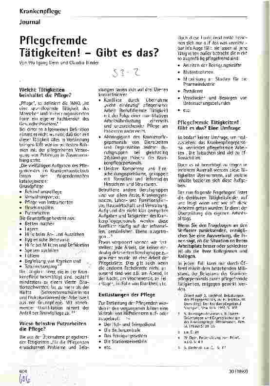Vorschauseite 1: Pflegefremde Tätigkeiten - Gibt es das?