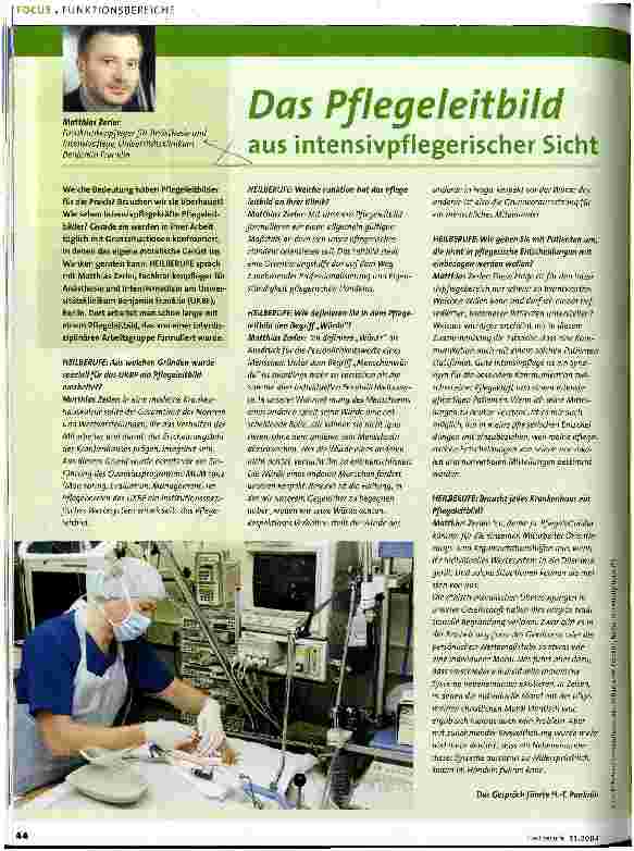 Vorschauseite 1: Das Pflegeleitbild aus intensivpflegerischer Sicht