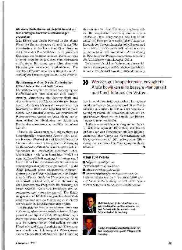 Vorschauseite 4: Was die ärztliche Versorgung im Heim so teuer macht