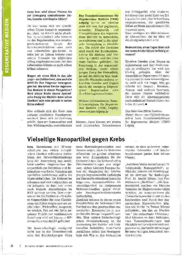 Vorschauseite 2: Lebensqualität im AlterWas leistet die regenerative Medizin?
