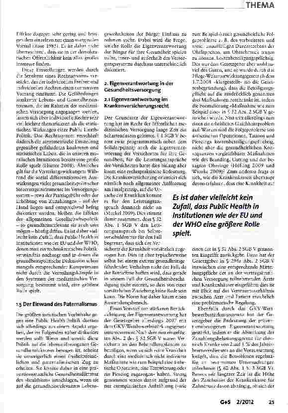 Vorschauseite 3: Eigenverantwortung im Gesundheitsrecht