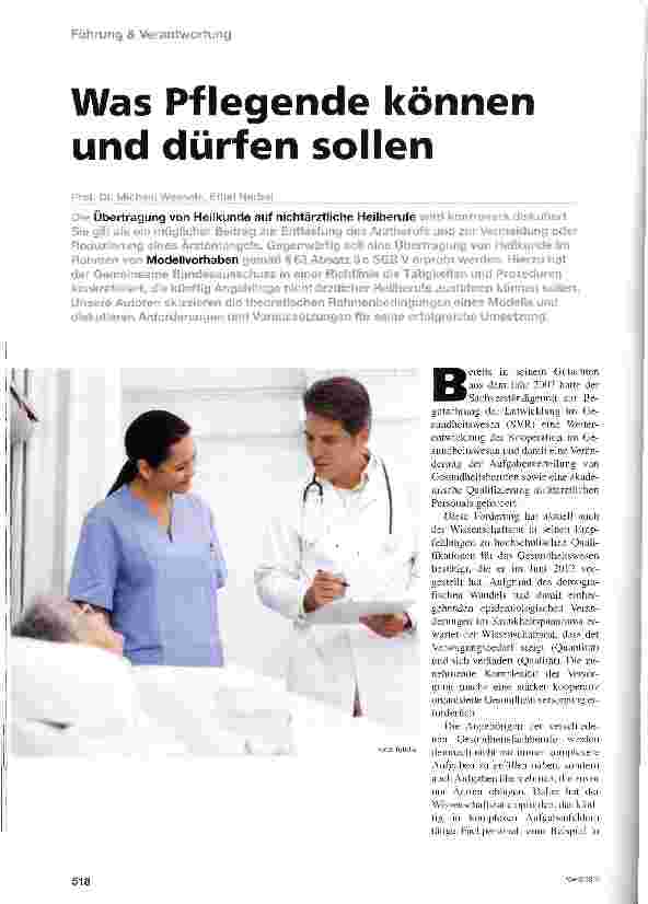 Vorschauseite 1: Was Pflegende können und dürfen sollen
