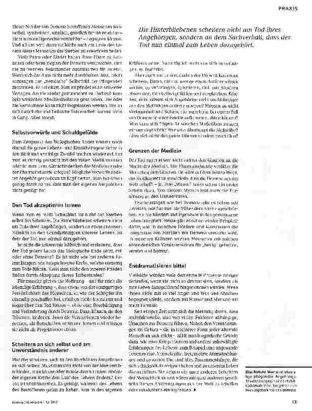 Vorschauseite 2: Den Tod des gepflegten Angehörigen als Scheitern erleben
