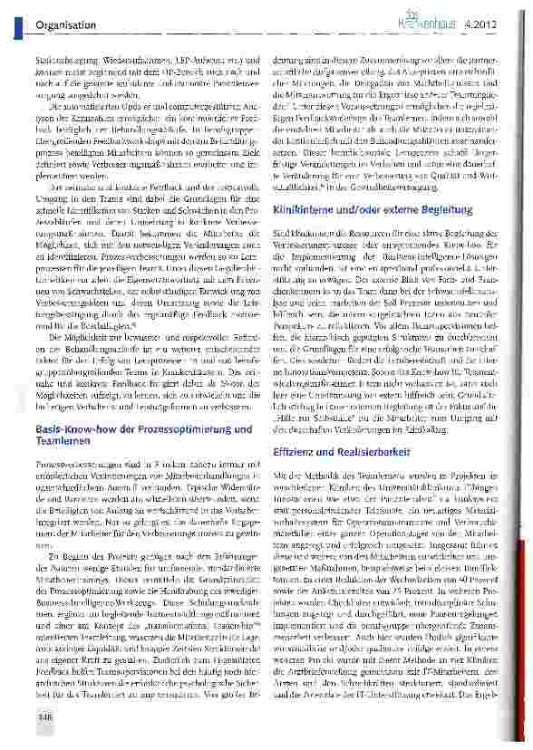Vorschauseite 3: Teamlernen mit Business Intelligence in Krankenhäusern
