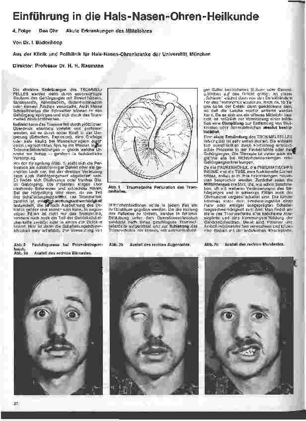 Vorschauseite 1: Einführung in die Hals - Nasen - Ohren - Heilkunde 4. Folge: Das Ohr Akute Erkrankungen des Mittelohres