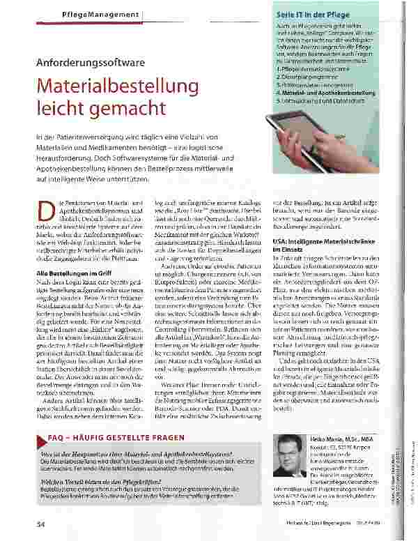 Vorschauseite 1: Anforderungssoftware Materialbestellung leicht gemacht