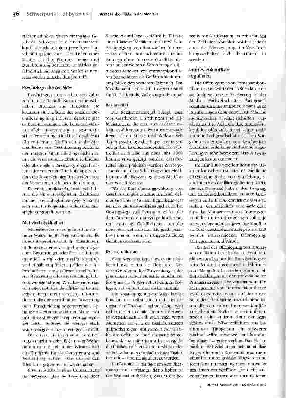 Vorschauseite 3: Interessenkonflikte in der Medizin