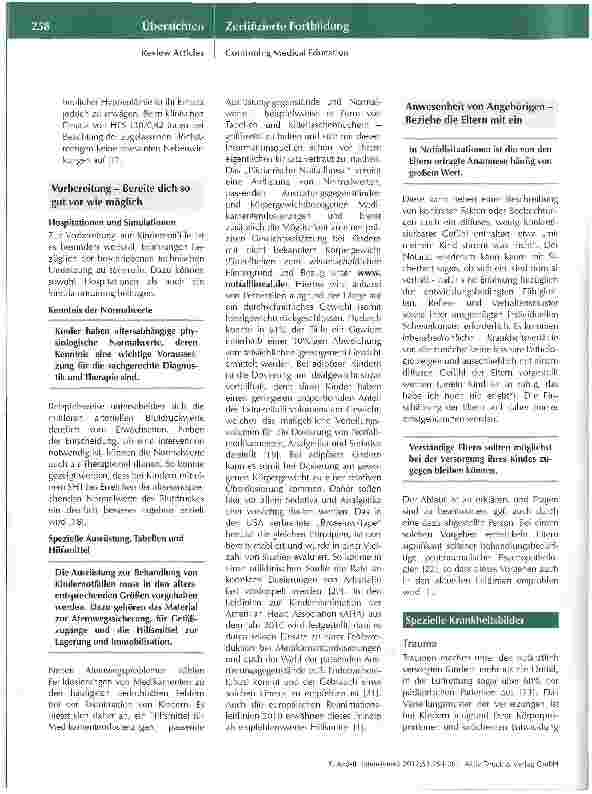 Vorschauseite 5: Die präklinische Versorgung von Notfällen im Kindesalter