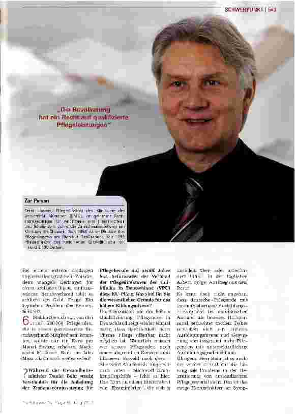 Vorschauseite 2: Wir laufen in eine pflegerische Versorgungskatastrophe