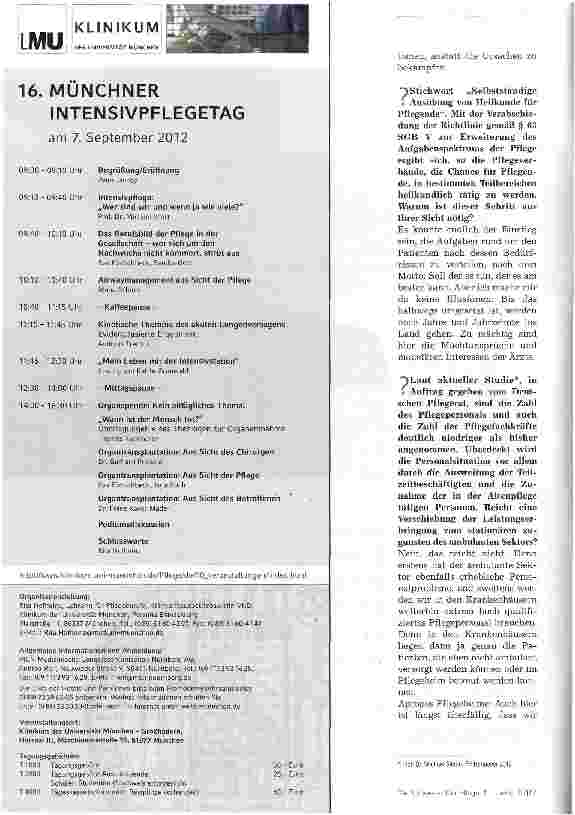Vorschauseite 3: Wir laufen in eine pflegerische Versorgungskatastrophe